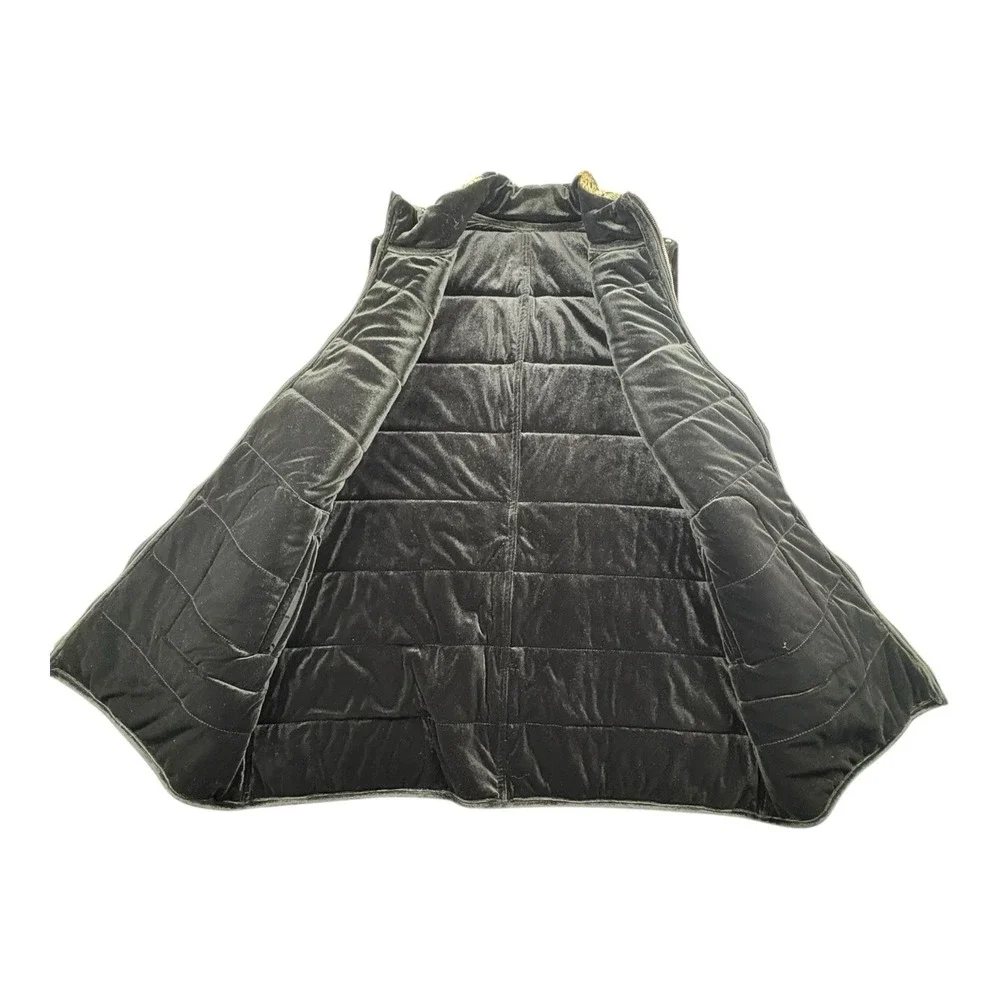 Reversible Baroque Tapestry Puffer Vest Black Gold —‎ Fits Like Large Unbranded